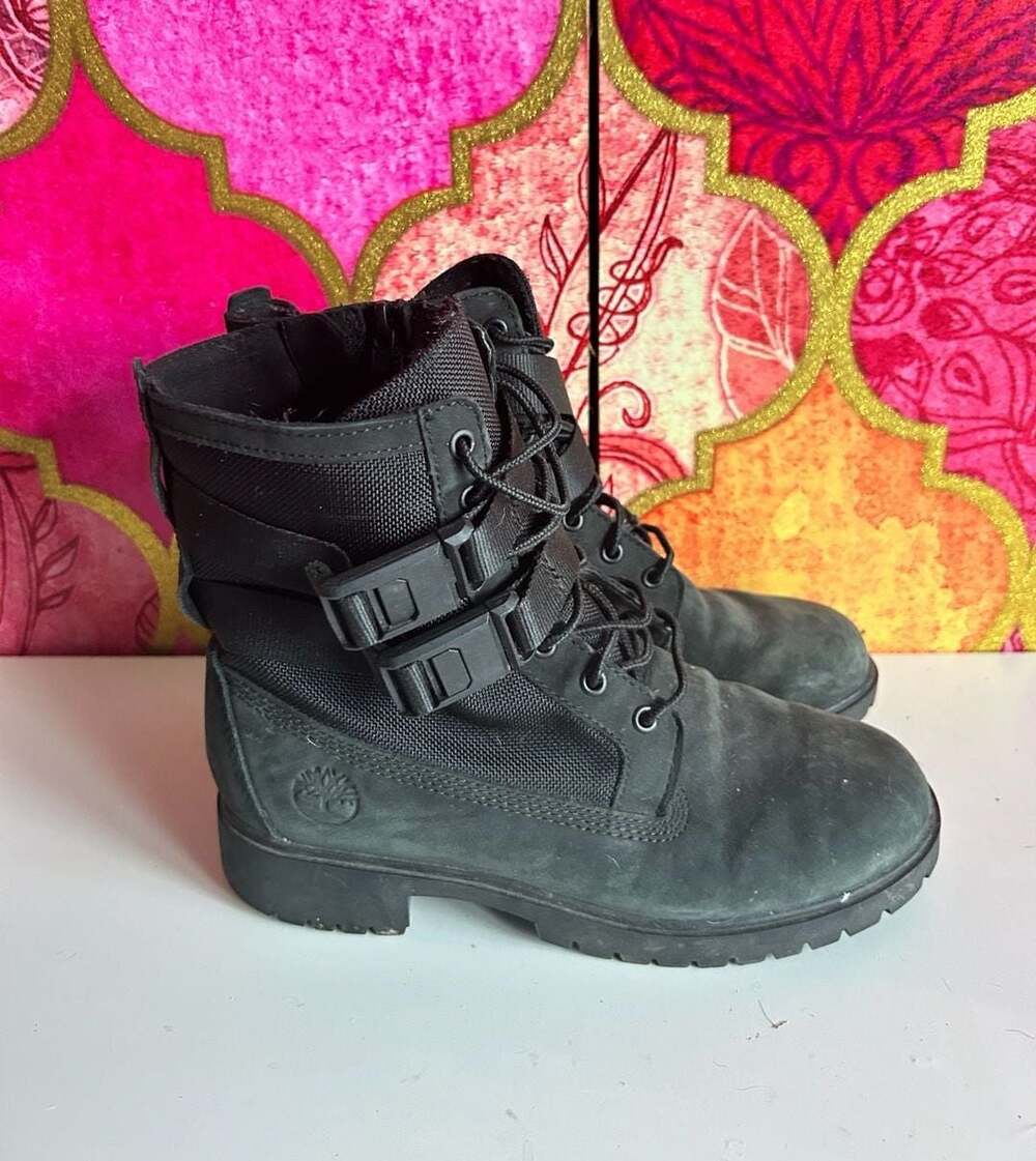 Timberland Jayne Double-Buckle Waterproof Boots Black Women's Size 7